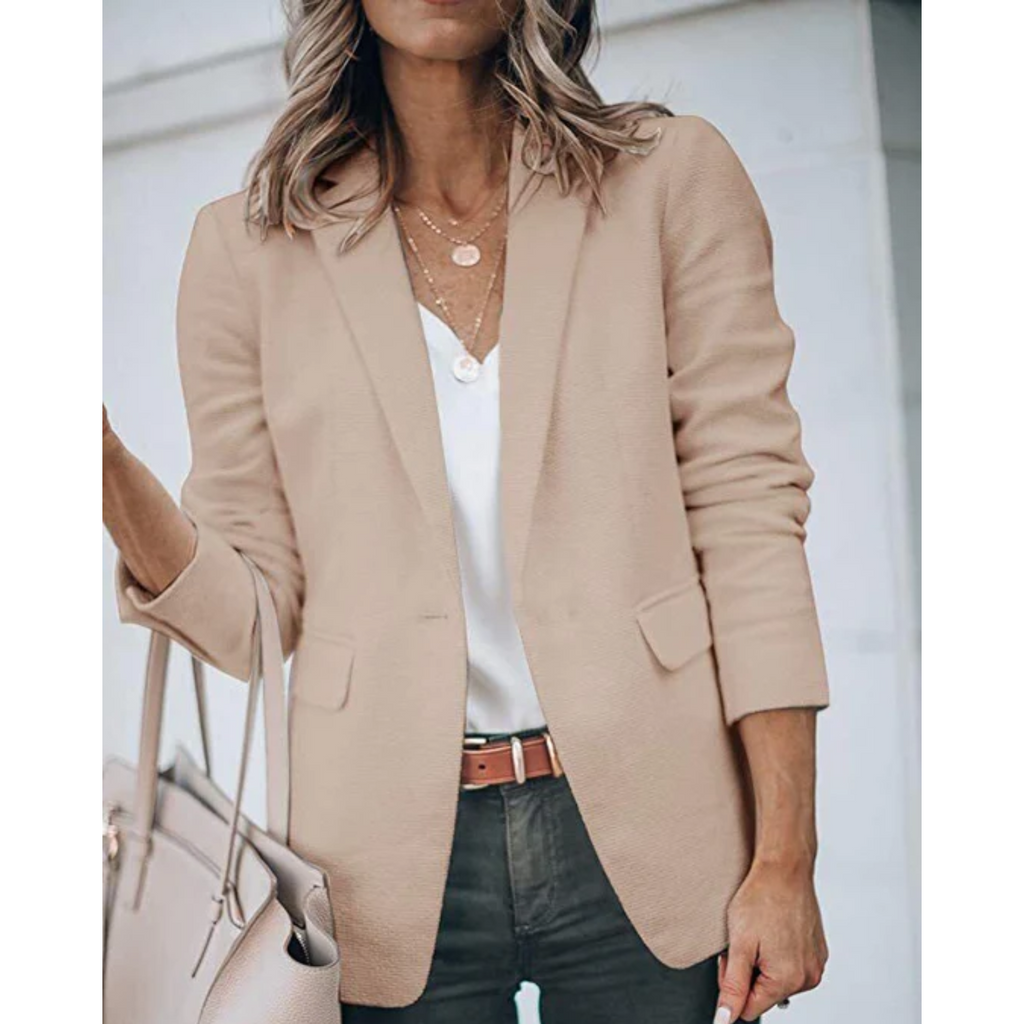 Women's Open-Front Office Blazer – Lightweight Tailored Layer