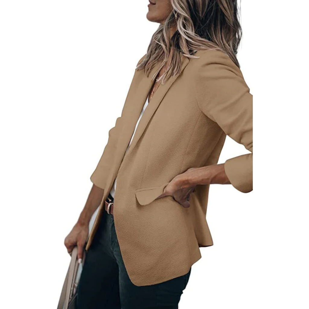 Women's Open-Front Office Blazer – Lightweight Tailored Layer