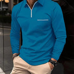 Men's Long Sleeve Polo Shirt Warm Comfortable Breathable Stylish