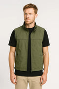 Men's Utility Gilet Stand Collar Zip Pocket Layer