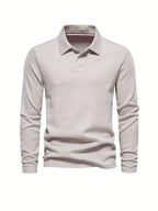 Men's Long Sleeve Polo Shirt Soft Comfortable Modern Fit