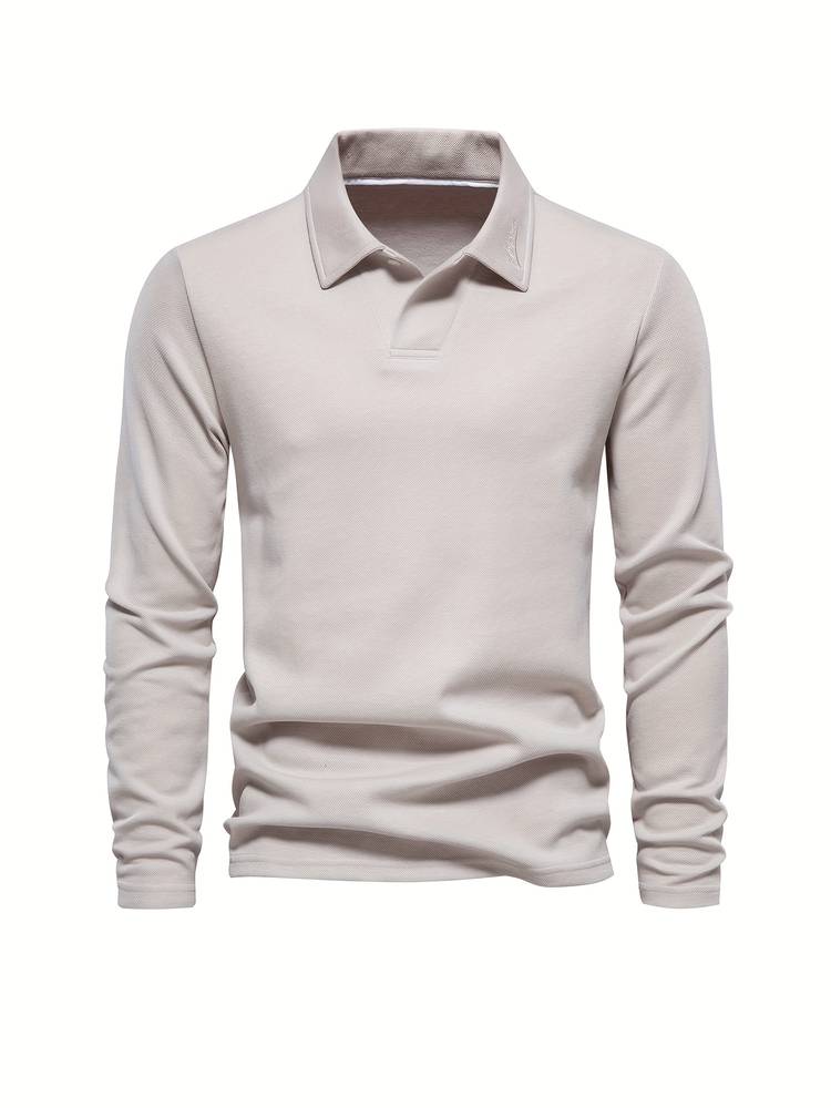 Men's Long Sleeve Polo Shirt Soft Comfortable Modern Fit