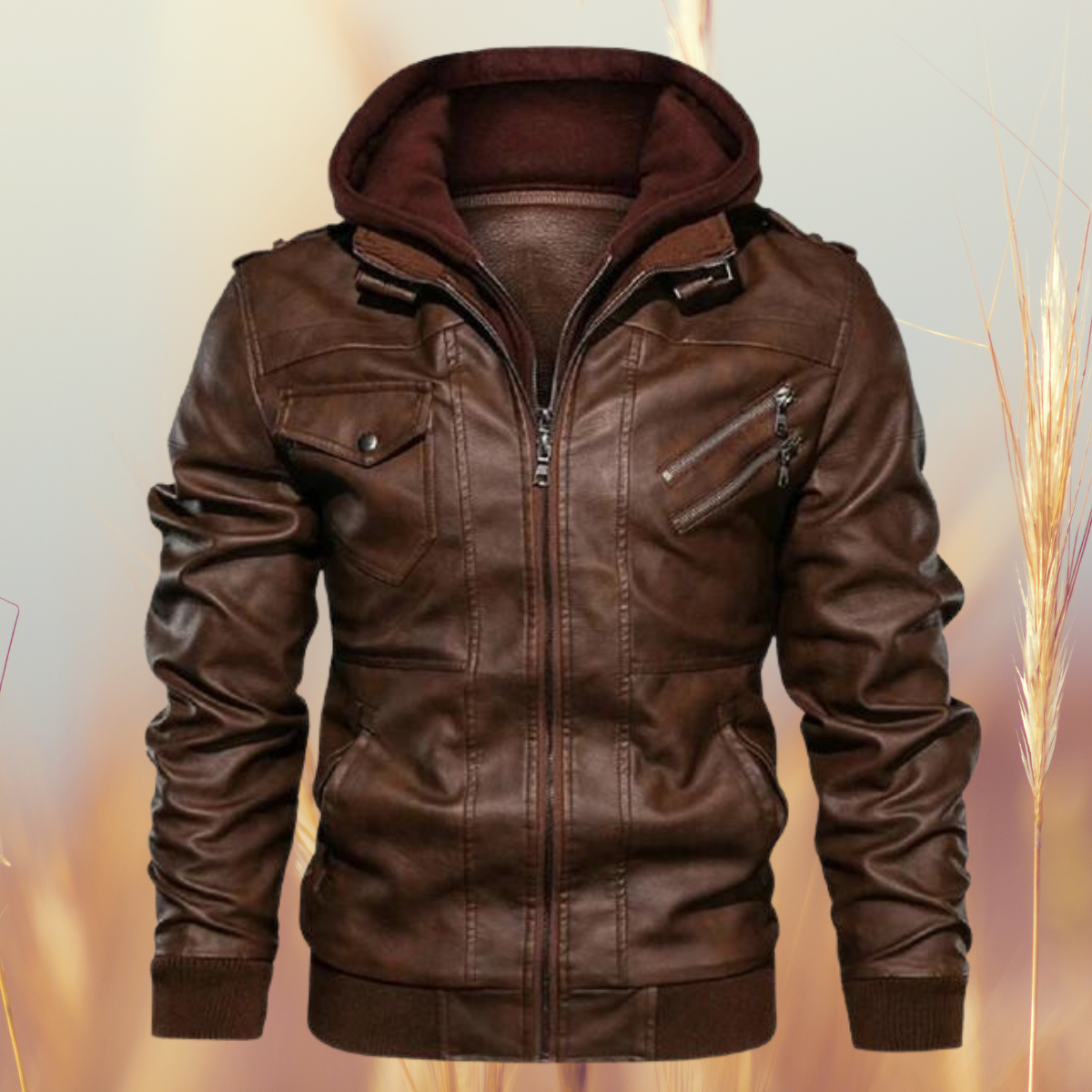 Men's Biker Leather Jacket Stylish Durable Comfortable Casual Smart