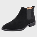 Men's Smart-Casual Suede Slip-On Chelsea Boots - Black
