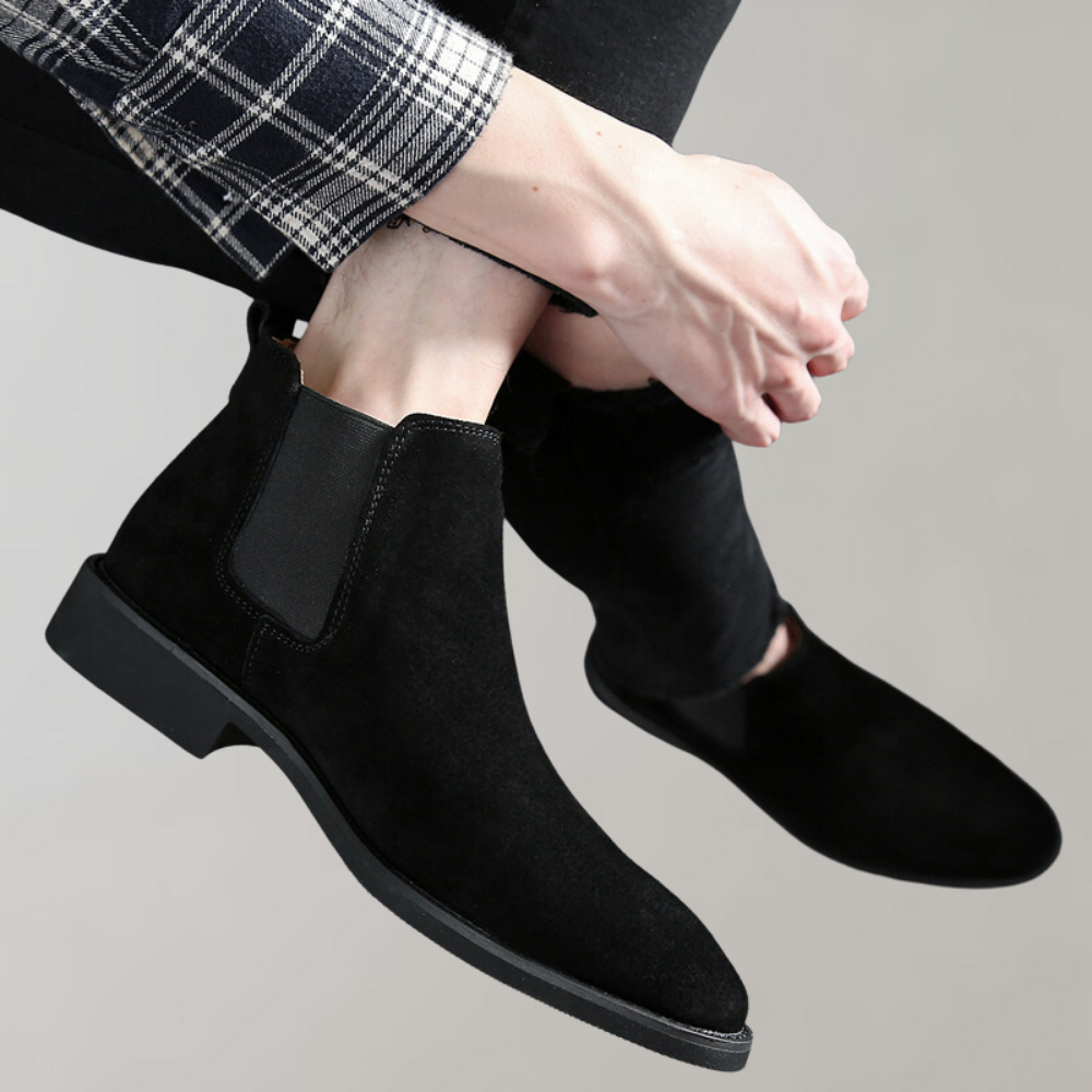 Men's Smart-Casual Suede Slip-On Chelsea Boots