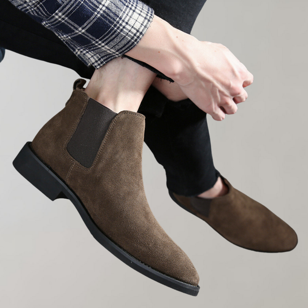 Men's Smart-Casual Suede Slip-On Chelsea Boots