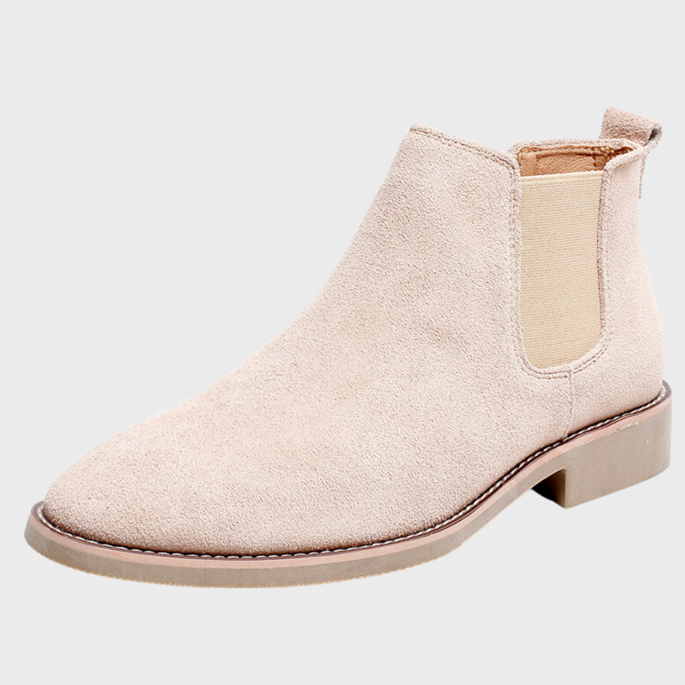 Men's Smart-Casual Suede Slip-On Chelsea Boots - Beige