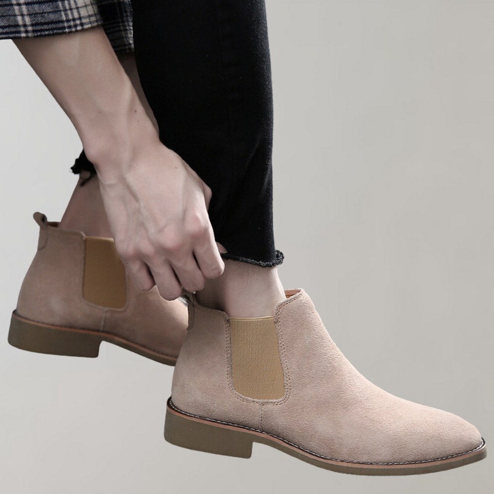 Men's Smart-Casual Suede Slip-On Chelsea Boots