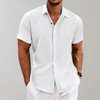 Men's Textured Relaxed Fit Short Sleeve Button Shirt