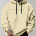 Men's Minimalist Hoodie Printed Logo Relaxed Fit Pullover
