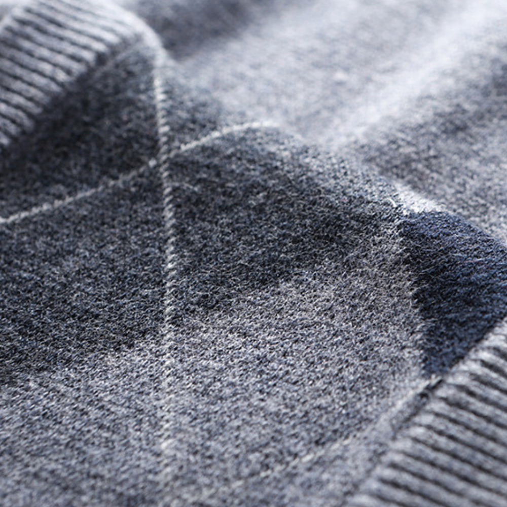 Men's Printed V Neck Sweater Vest Tailored Knit