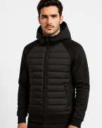Men's Hooded Hybrid Softshell Jacket Lightweight Autumn Winter Layer