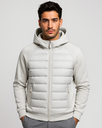 Men's Hooded Hybrid Softshell Jacket Lightweight Autumn Winter Layer
