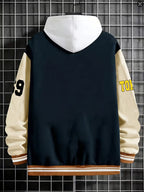 Men's Colour Block Jacket Casual Baseball Collar Zip Up