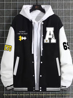 Men's Colour Block Jacket Casual Baseball Collar Zip Up
