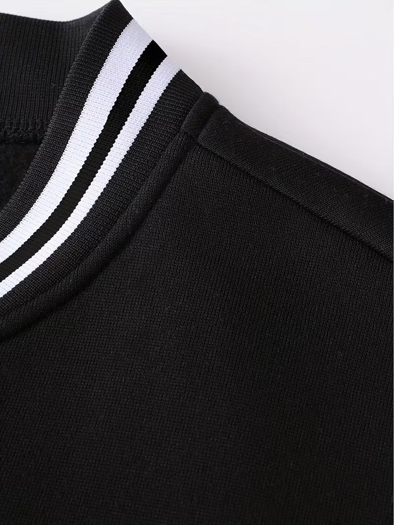 Men's Colour Block Jacket Casual Baseball Collar Zip Up