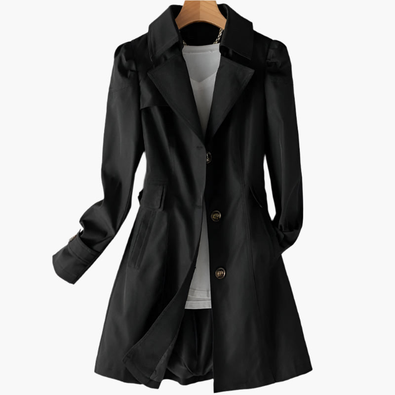 Women's Single-Breasted Trench Coat – Tailored Transitional Layer
