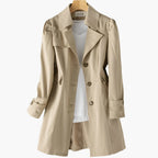 Women's Single-Breasted Trench Coat – Tailored Transitional Layer
