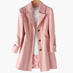 Women's Single-Breasted Trench Coat – Tailored Transitional Layer