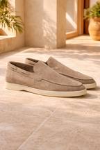 Men's Suede Slip On Loafers Minimal Smart Casual Style