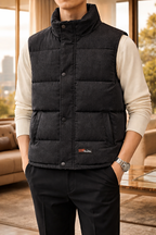 Men's Quilted Puffer Bodywarmer Stand Collar Sleeveless Jacket
