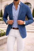 Men's Knit Blazer Smart Casual Tailored Jacket