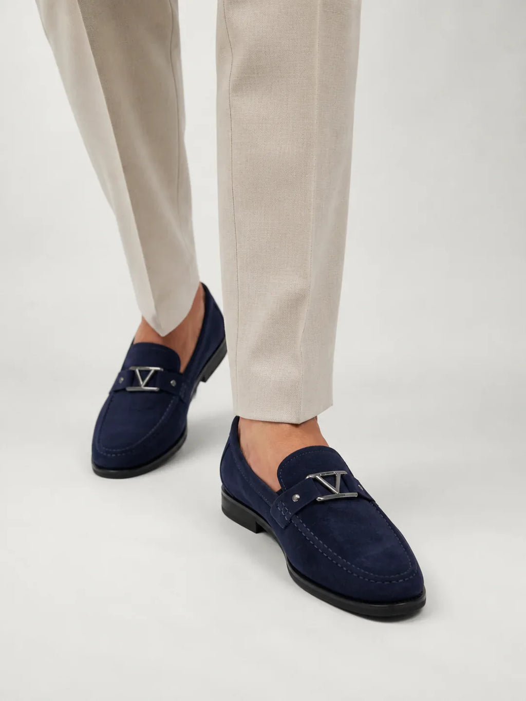 Men's Metal Bit Loafers Moc Toe Smart Shoes