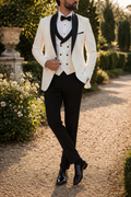 Men's Three Piece Tuxedo Suit Shawl Lapel Wedding Formalwear