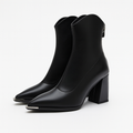 Women's Pointed-Toe Ankle Boots – Block Heel Shoes
