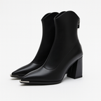 Women's Pointed-Toe Ankle Boots – Block Heel Shoes