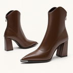 Women's Pointed-Toe Ankle Boots – Block Heel Shoes