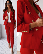 Women's Tailored Double Breasted Blazer and Slim Trouser