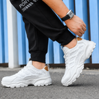 Men's Layered Mesh Chunky Platform Lace Up Sneakers