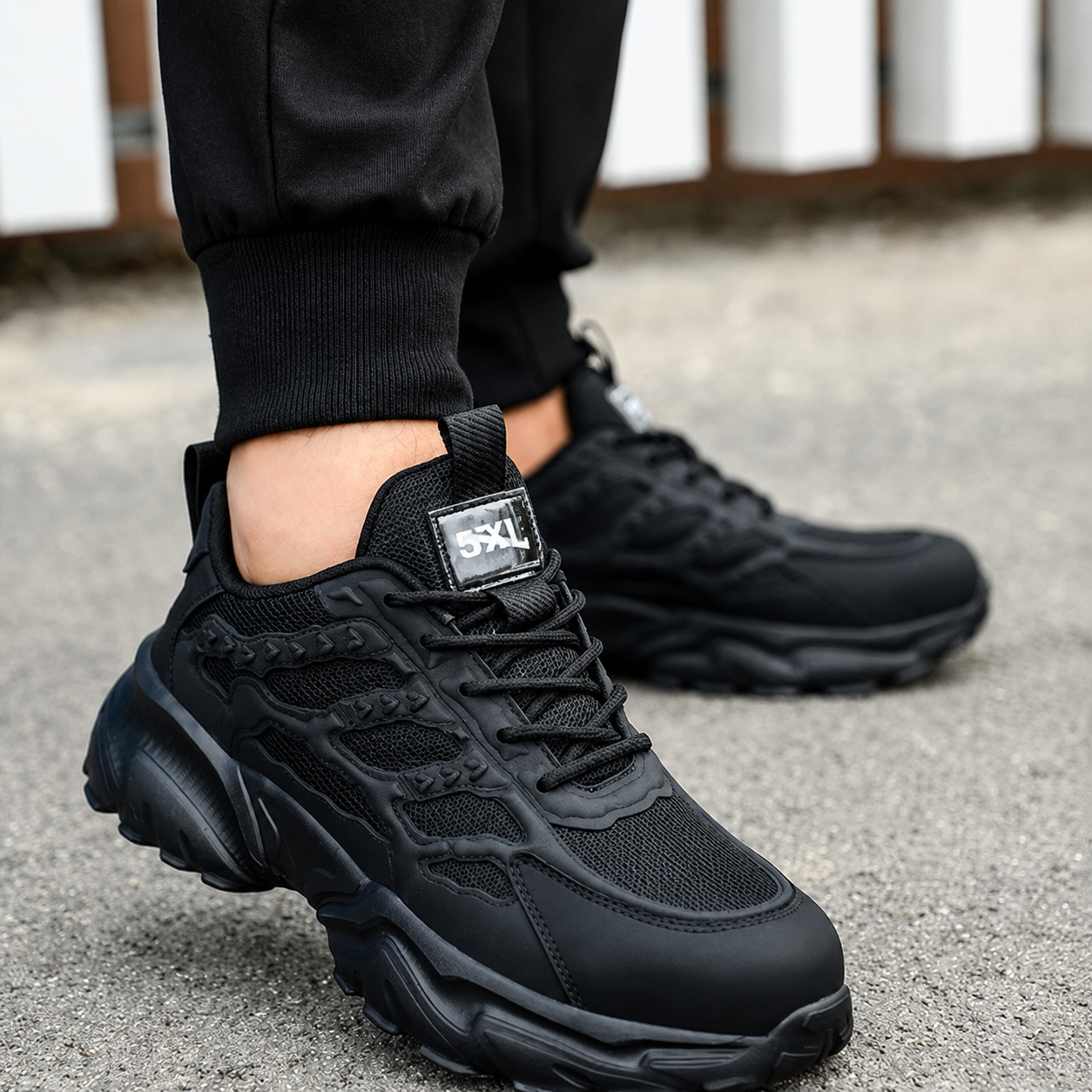 Men's Layered Mesh Chunky Platform Lace Up Sneakers