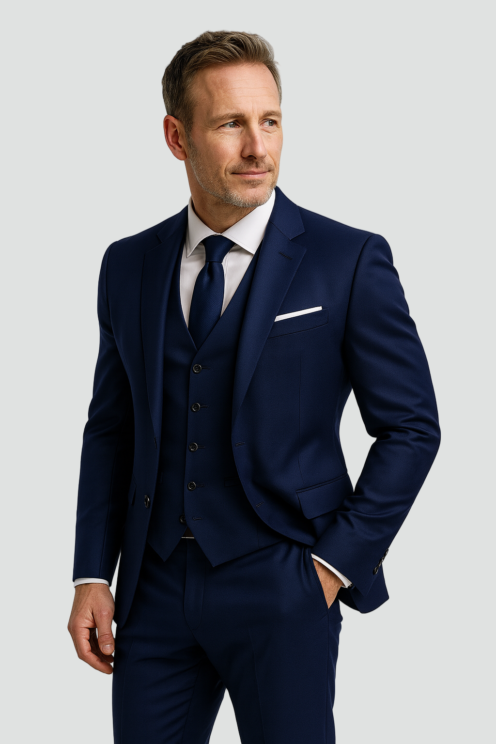 Men's Three Piece Slim Fit Formal Suit and Waistcoat