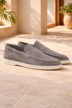 Men's Suede Slip On Loafers Minimal Smart Casual Style