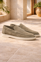 Men's Suede Slip On Loafers Minimal Smart Casual Style