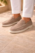 Men's Suede Slip On Loafers Minimal Smart Casual Style