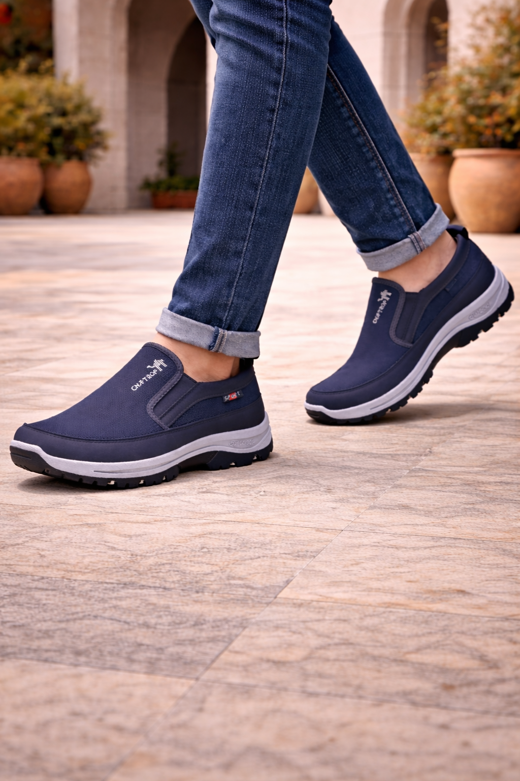 Men's Slip On Orthopedic Walking Shoes Cushioned Outdoor Comfort
