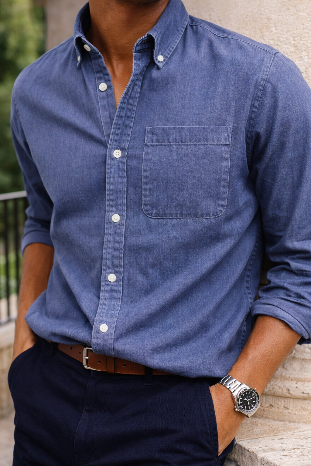 Men's Cotton Button Down Shirt Everyday Smart Casual