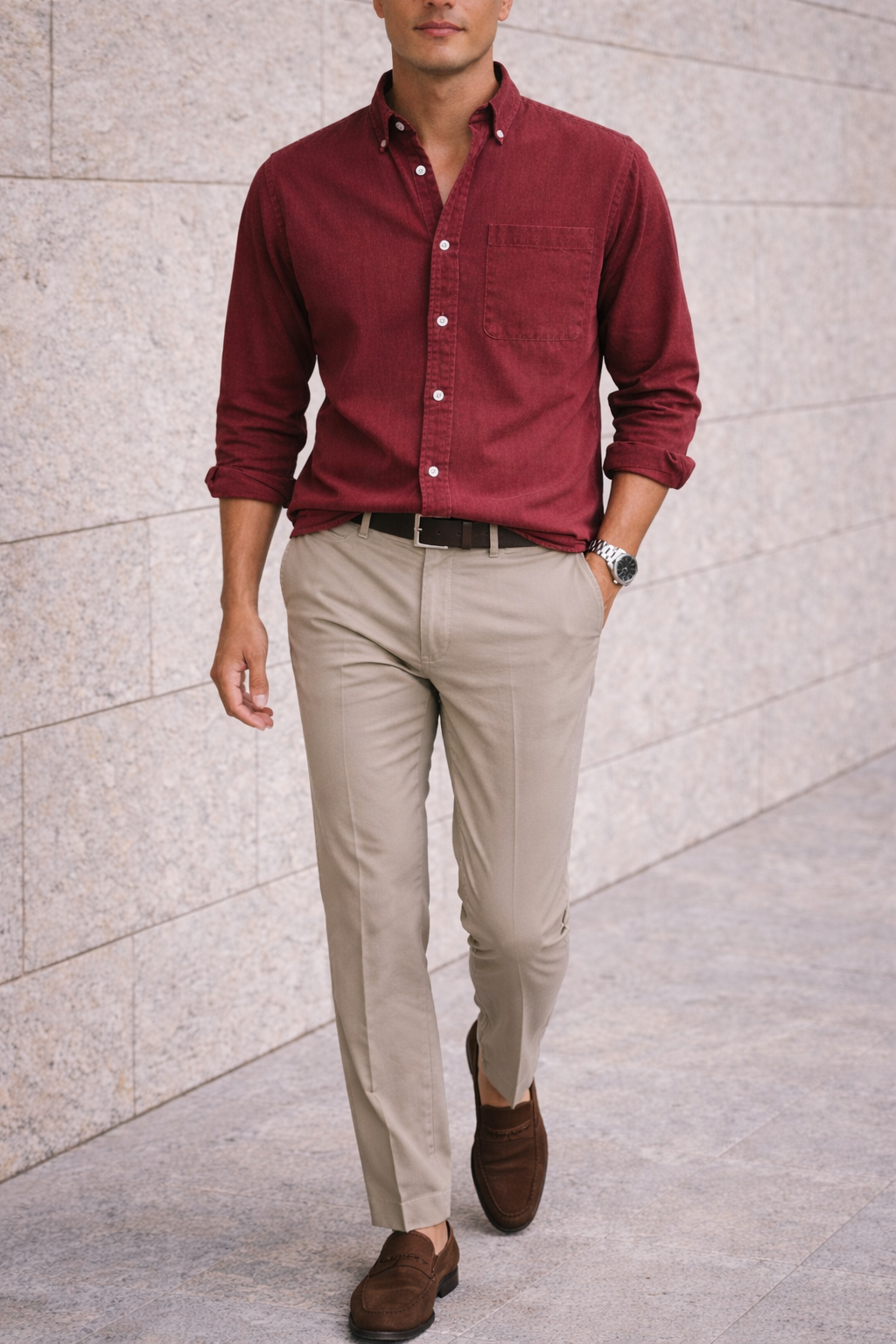 Men's Cotton Button Down Shirt Everyday Smart Casual