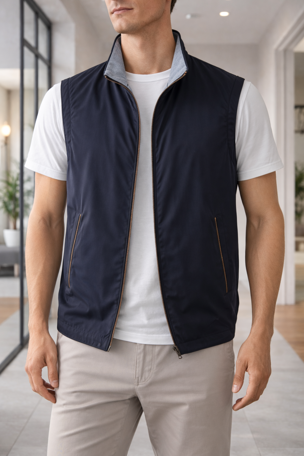 Men's Lightweight Zip Gilet Casual Layering Vest