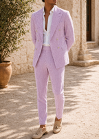 Men's Wedding Suit with Double Breasted Striped Tailoring