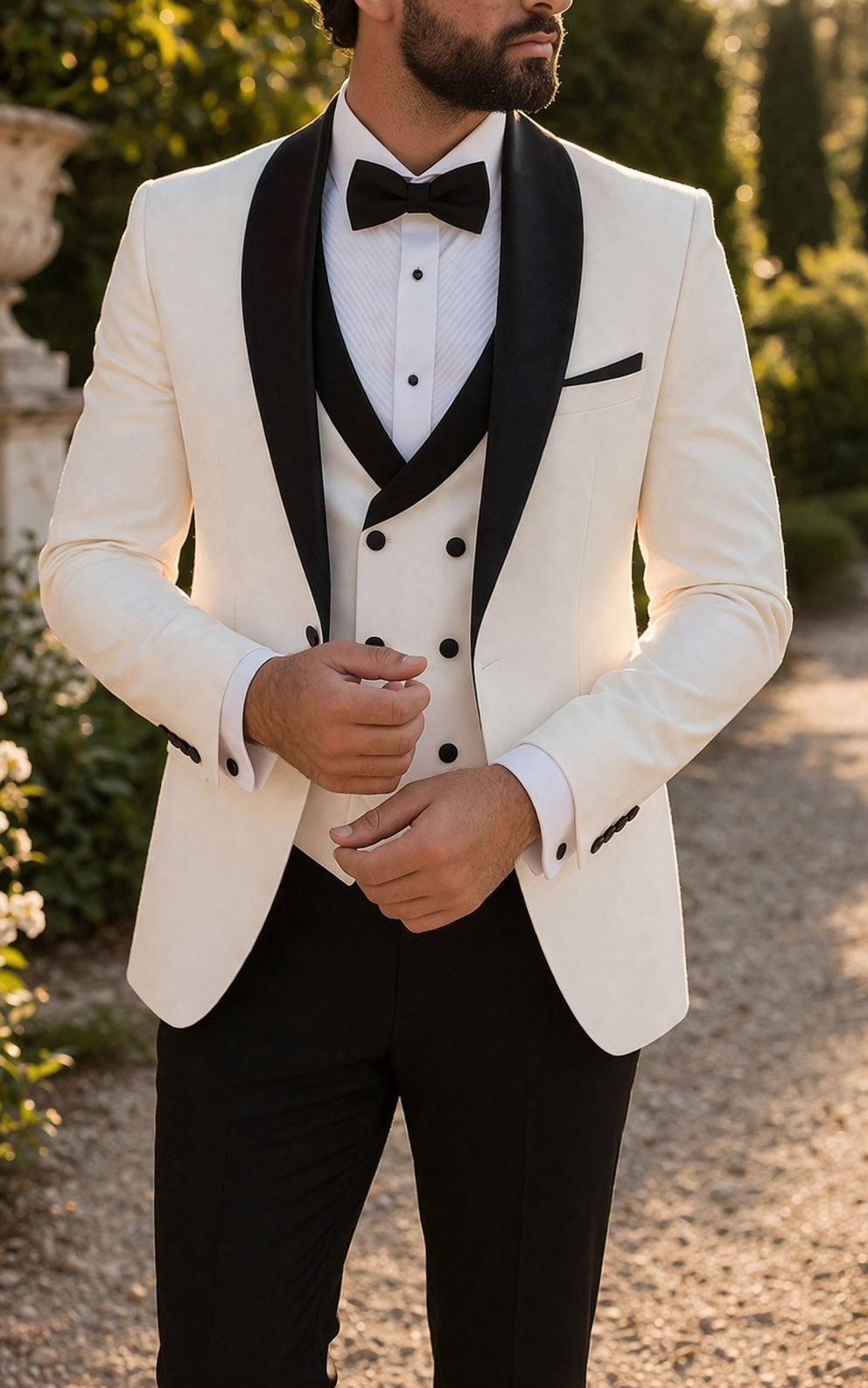 Men's Three Piece Tuxedo Suit Shawl Lapel Wedding Formalwear
