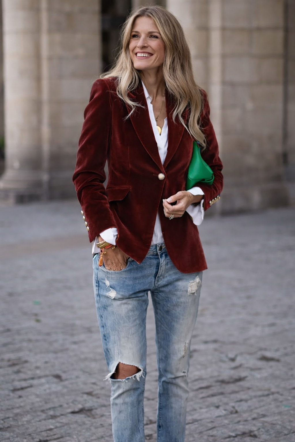 Women's Plush Velvet Evening Blazer with Subtle Sheen