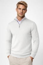 Men's Half Zip Knit Sweater Warm Relaxed Fit Layer