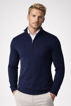 Men's Half Zip Knit Sweater Warm Relaxed Fit Layer