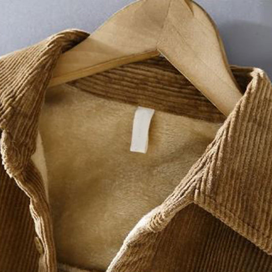 Men's Warm Corduroy Overshirt Jacket Button Up Layer