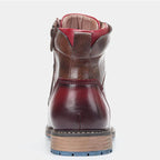 Men's Lace Up Side Zip Cap Toe Ankle Boots