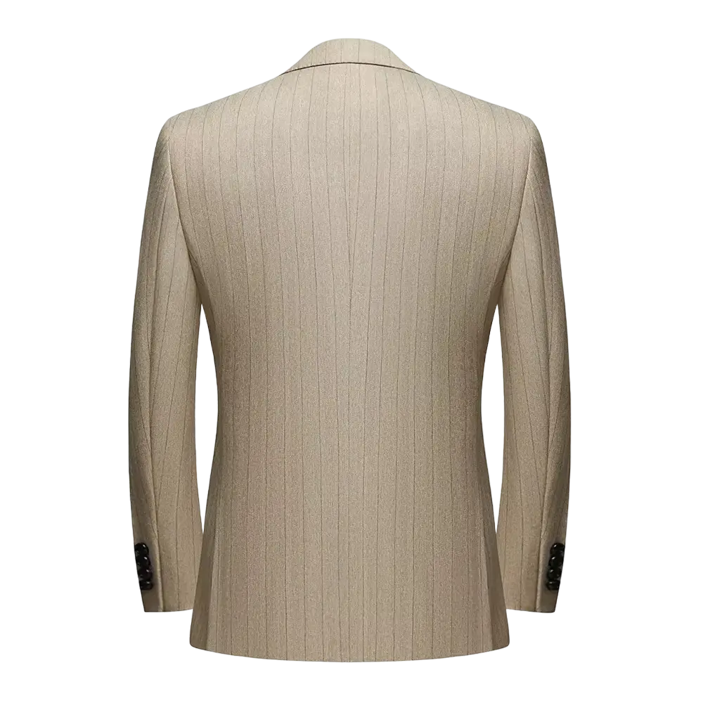 Men's Pinstripe Three Piece Suit Tailored Wedding and Formal